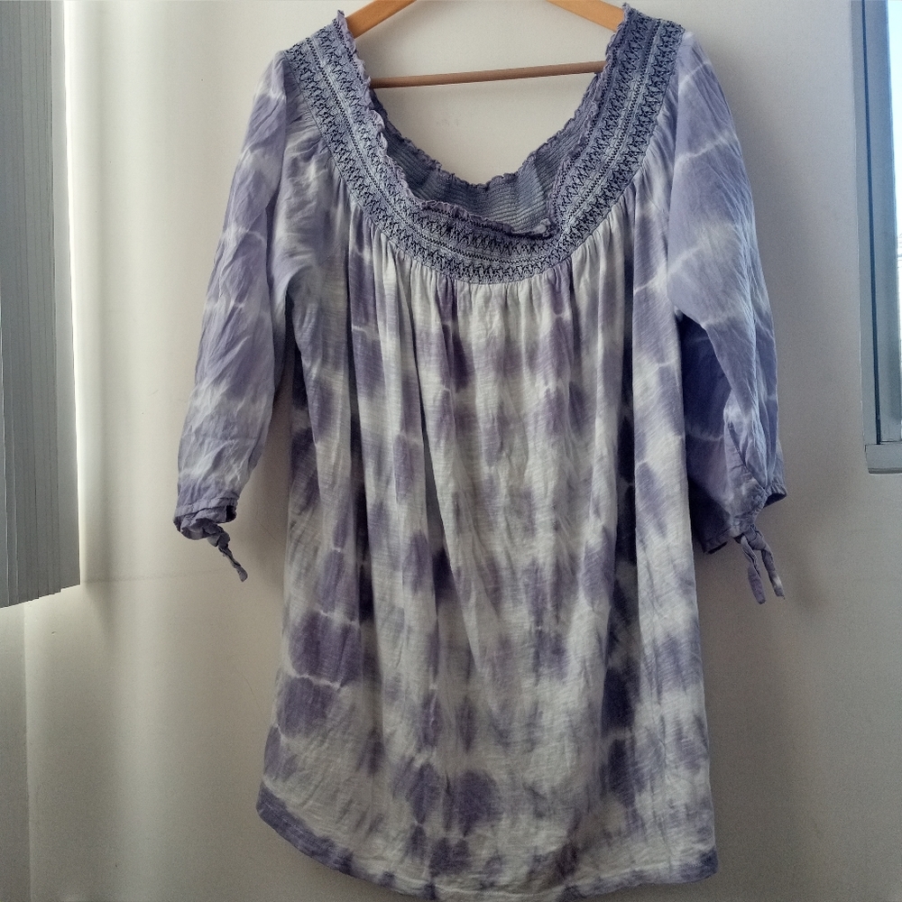 Vintage America 3X Tie Dye Off Shoulder Top